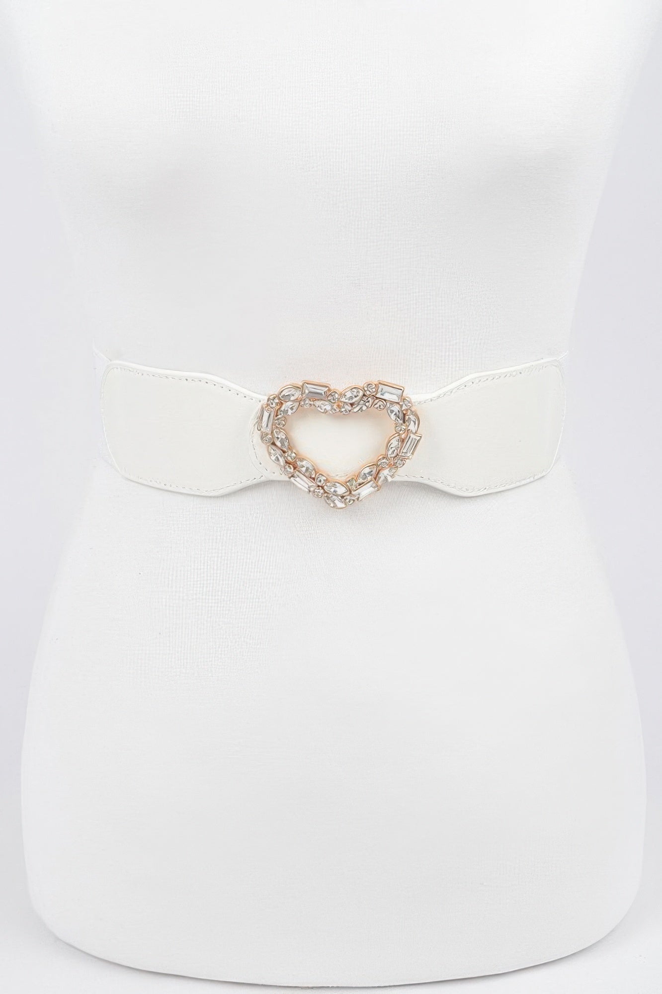 Heart Rhinestone Buckle Elastic Belt - Tigbul's Variety Fashion Shop