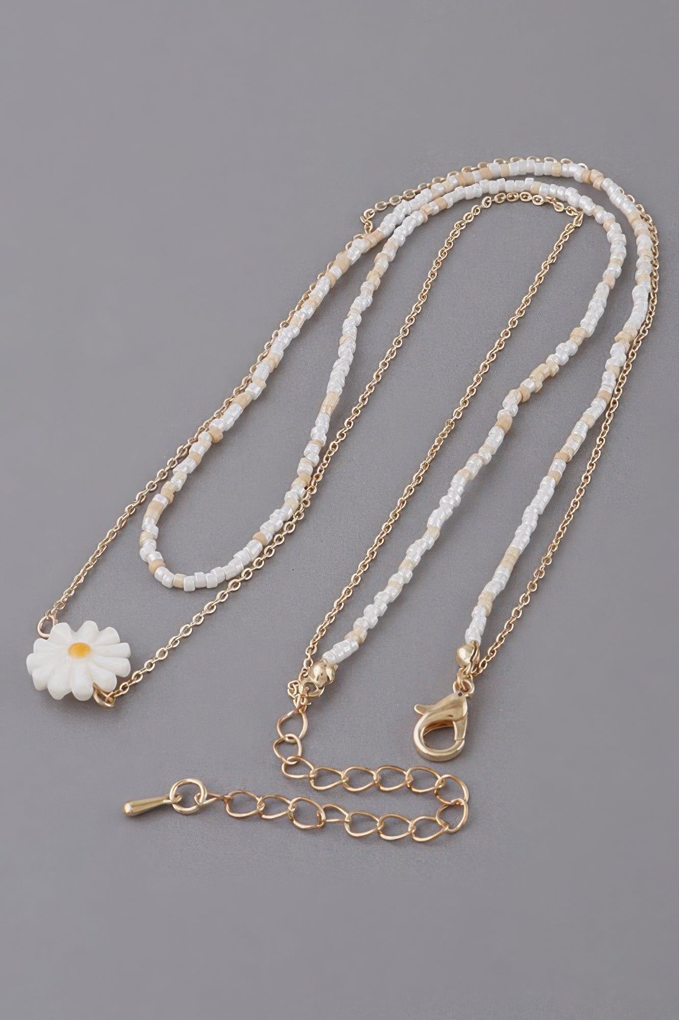 Double Beaded Flower Necklace - Tigbul's Variety Fashion Shop