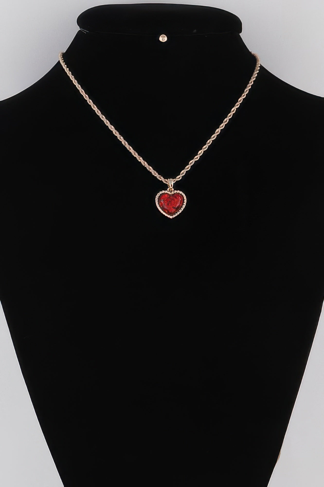 Glittered Heart Chain Necklace - Tigbul's Variety Fashion Shop