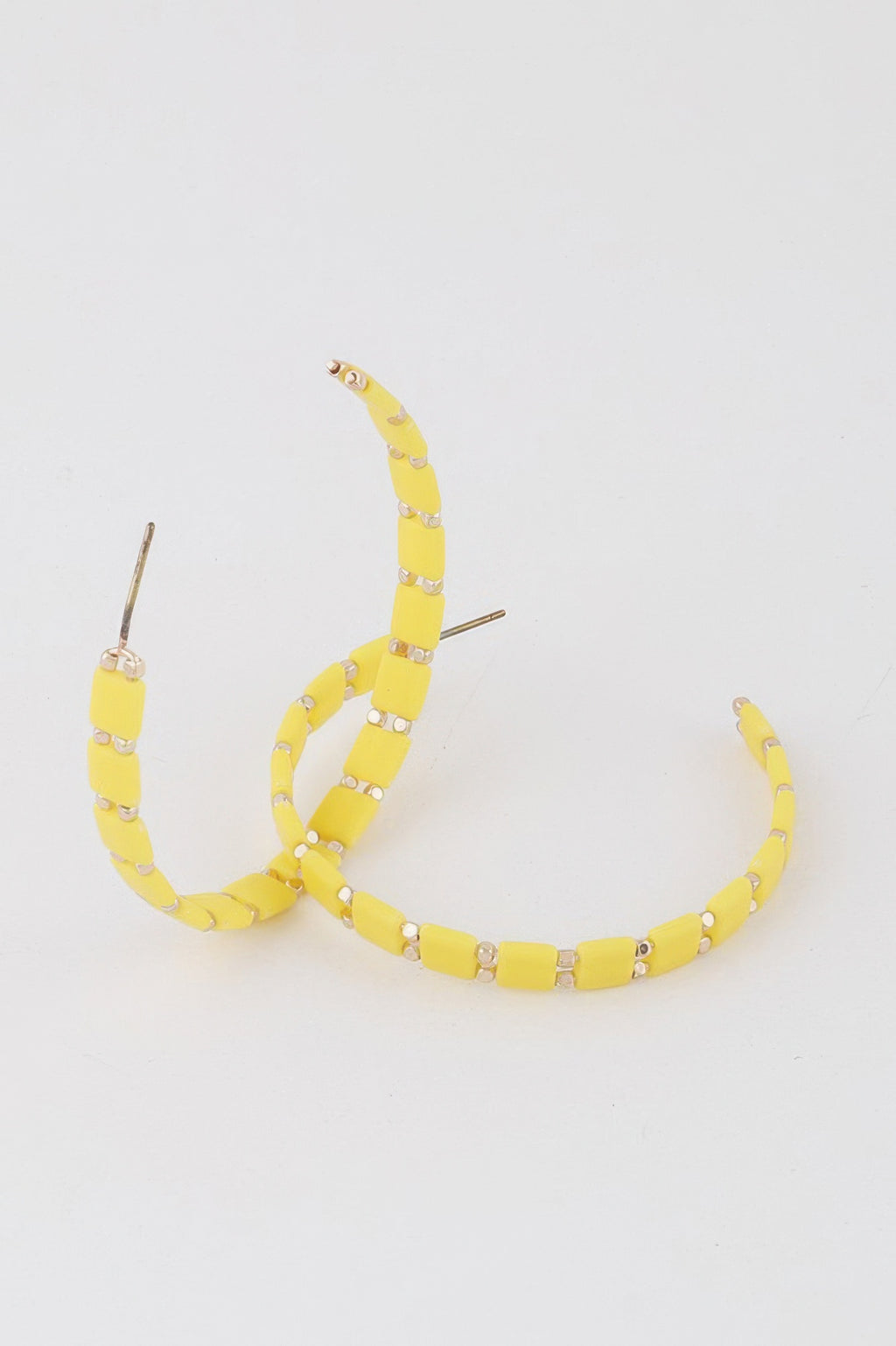 Square Beaded Hoop Earrings - Tigbul's Variety Fashion Shop