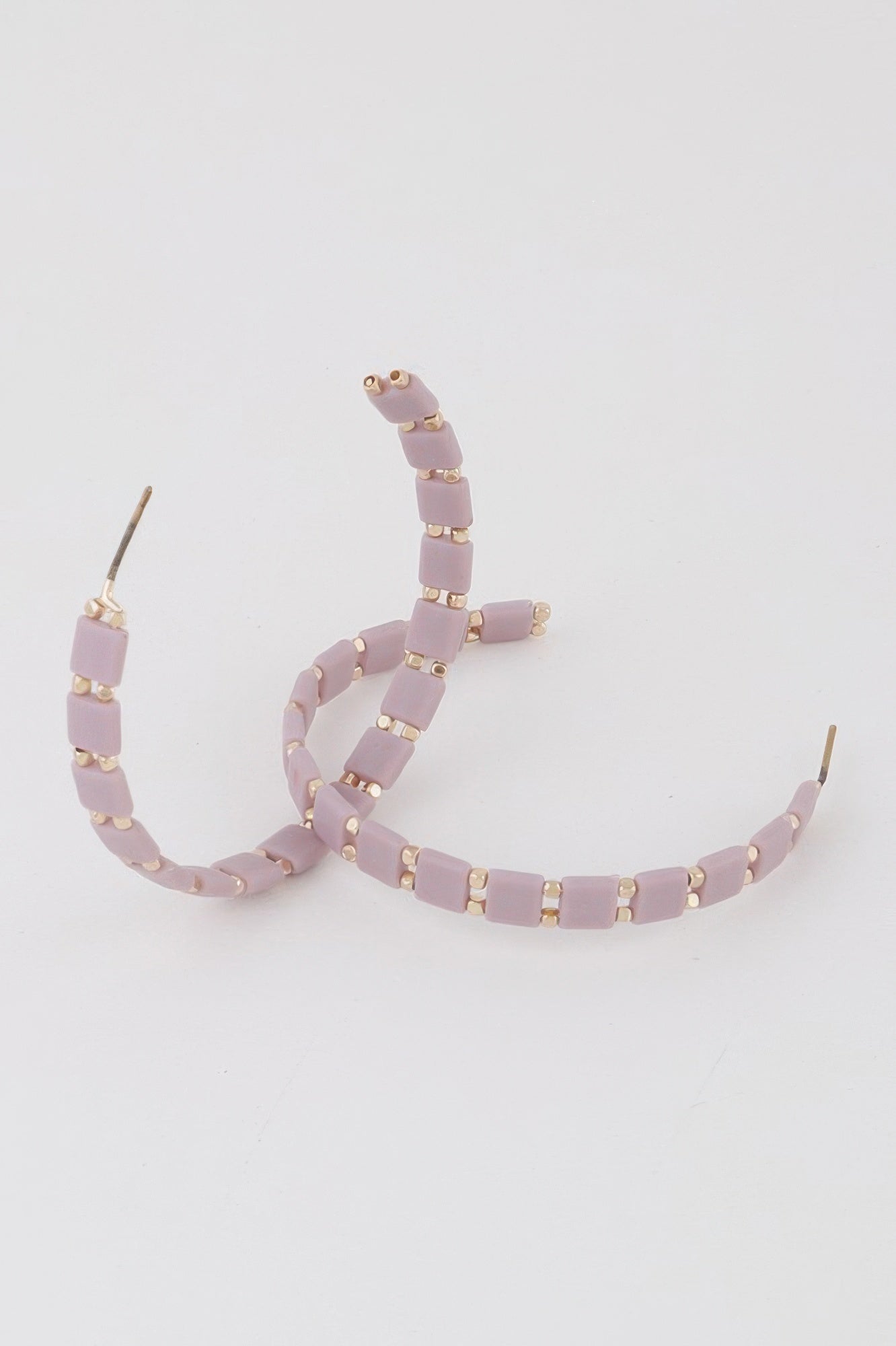 Square Beaded Hoop Earrings - Tigbul's Variety Fashion Shop