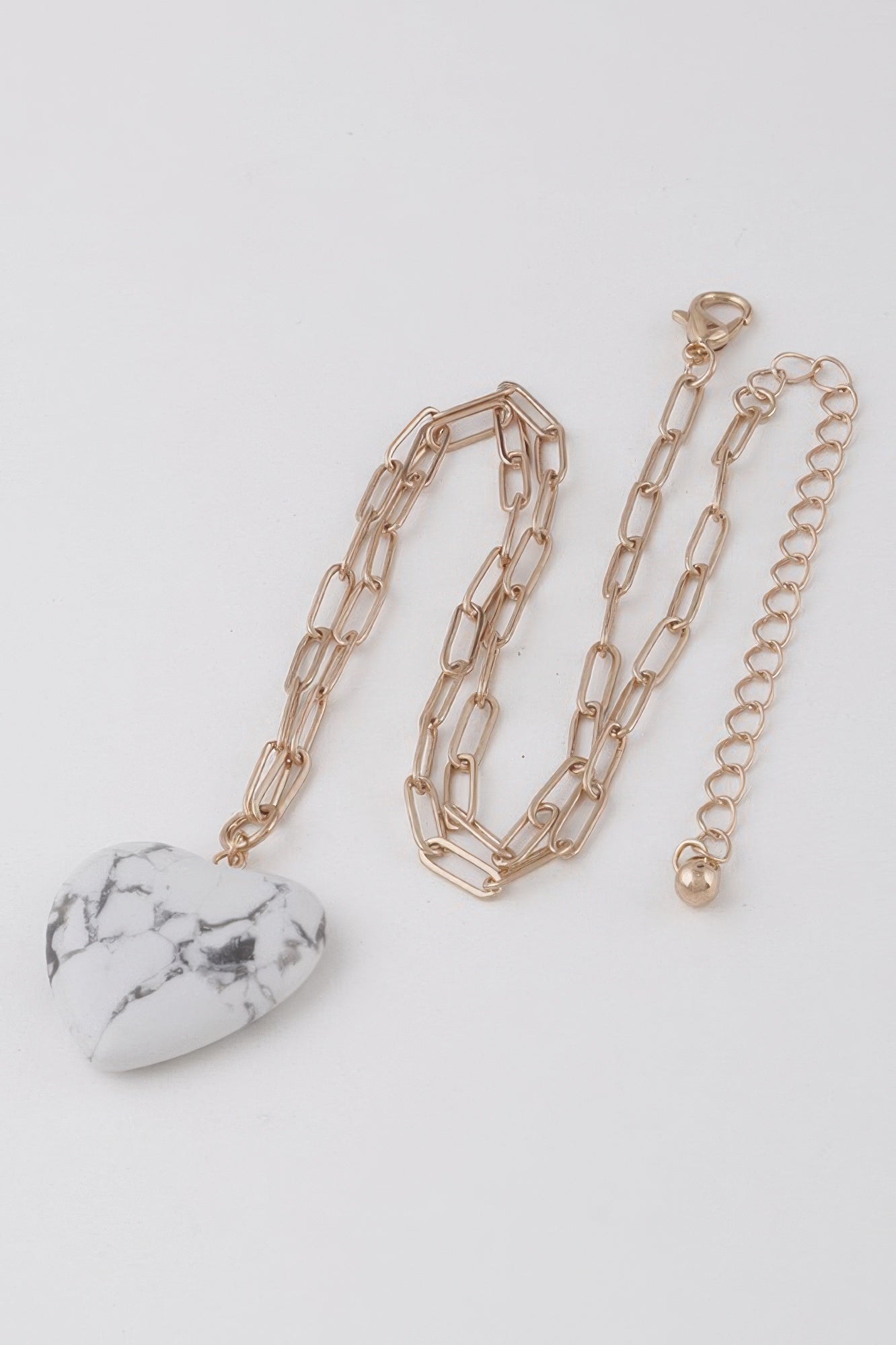 Heart Stone Chain Necklace - Tigbul's Variety Fashion Shop