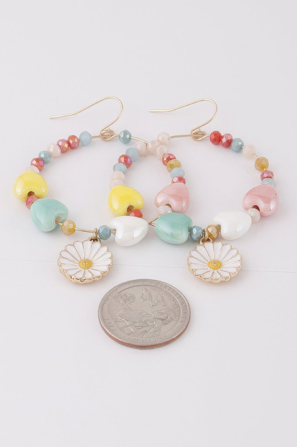 Open Beaded Flower Earrings - Tigbul's Variety Fashion Shop
