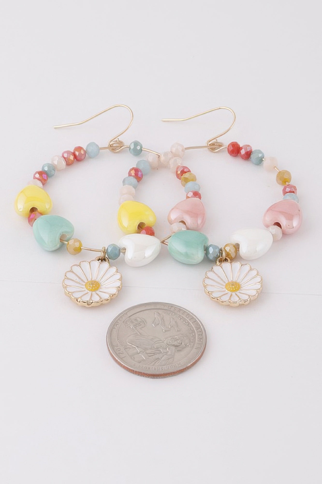 Open Beaded Flower Earrings - Tigbul's Variety Fashion Shop