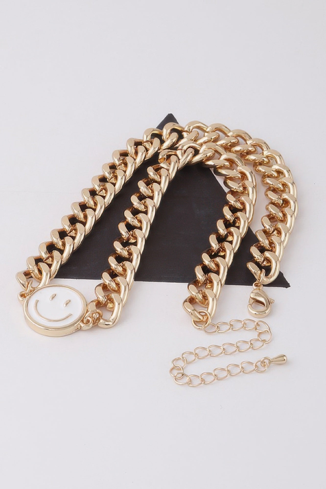 Smiley Face Curb Chain Necklace - Tigbul's Variety Fashion Shop