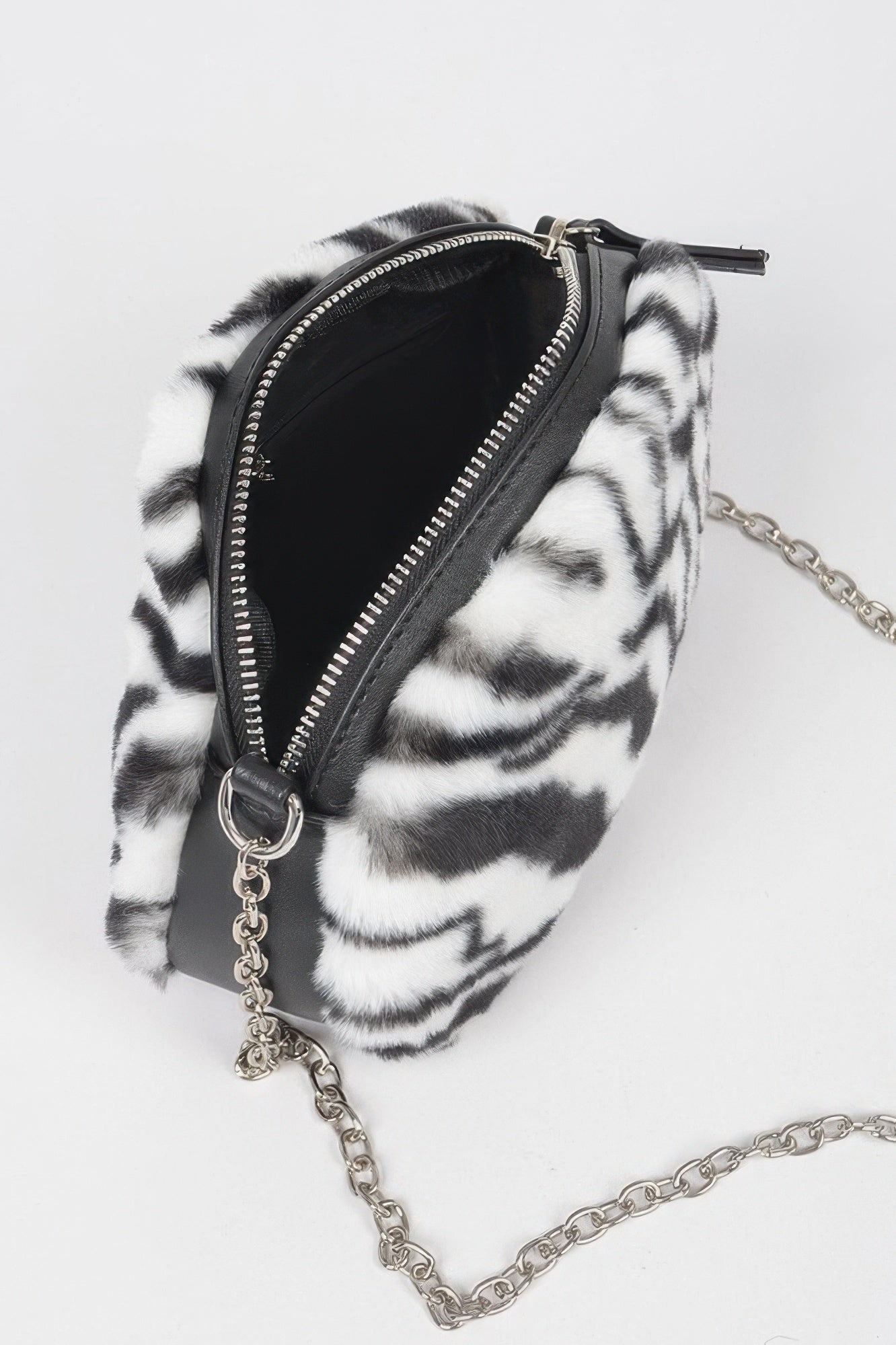 Tiger Print Fur Zip Crossbody Bag - Tigbul's Variety Fashion Shop