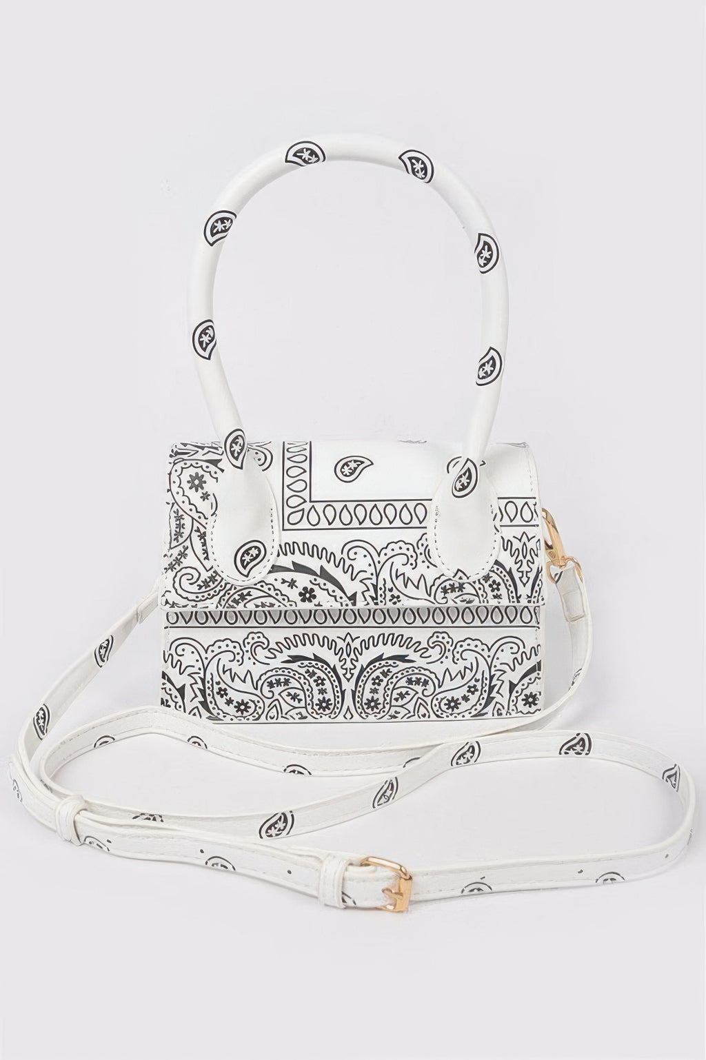 Bandana Single Handle Flap Crossbody Bag - Tigbul's Variety Fashion Shop