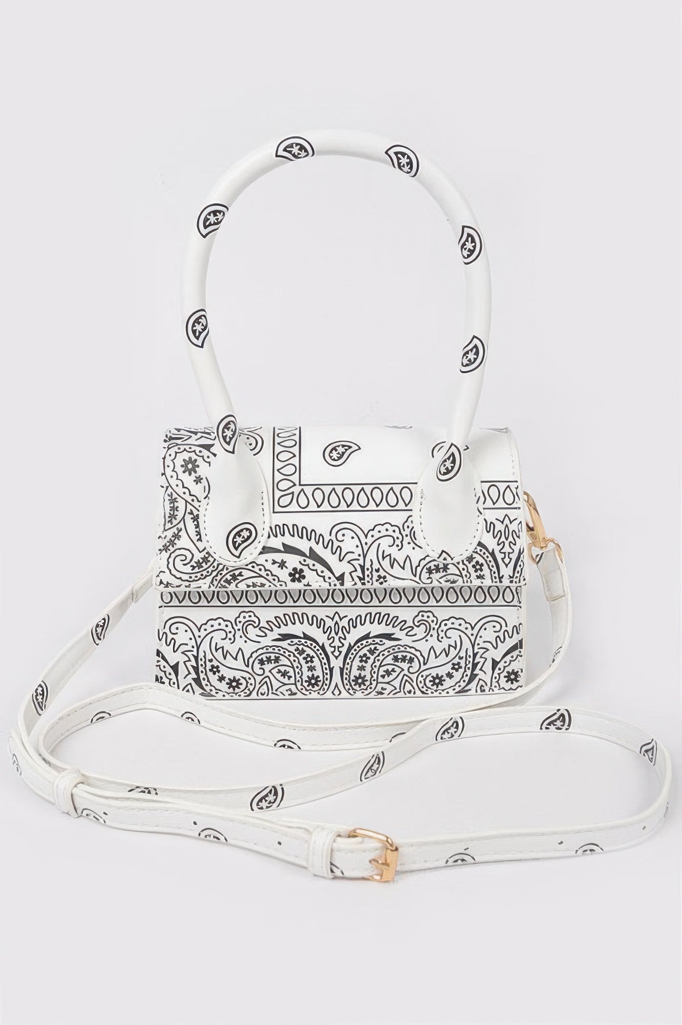 Bandana Single Handle Flap Crossbody Bag - Tigbul's Variety Fashion Shop