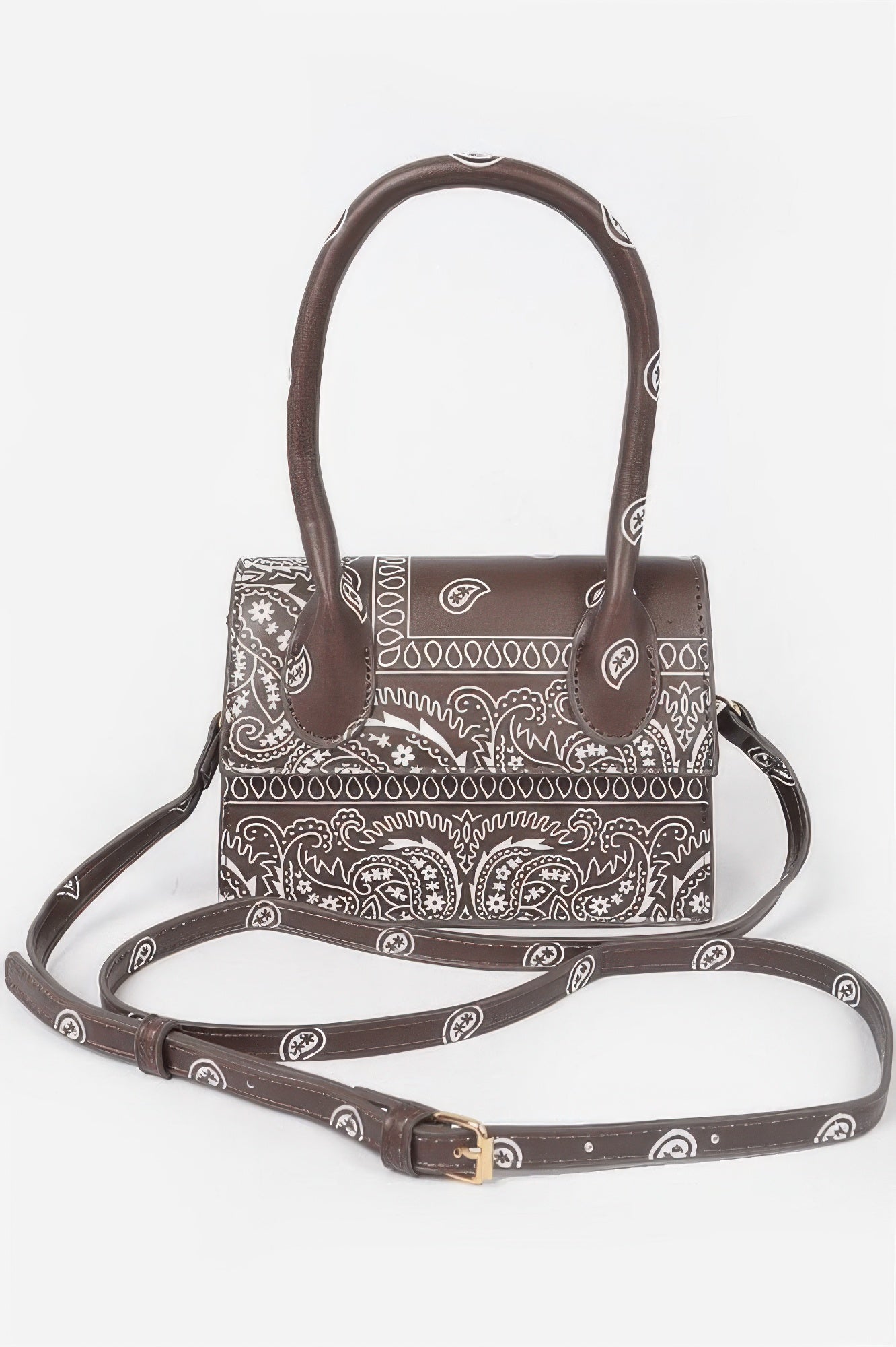 Bandana Single Handle Flap Crossbody Bag - Tigbul's Variety Fashion Shop
