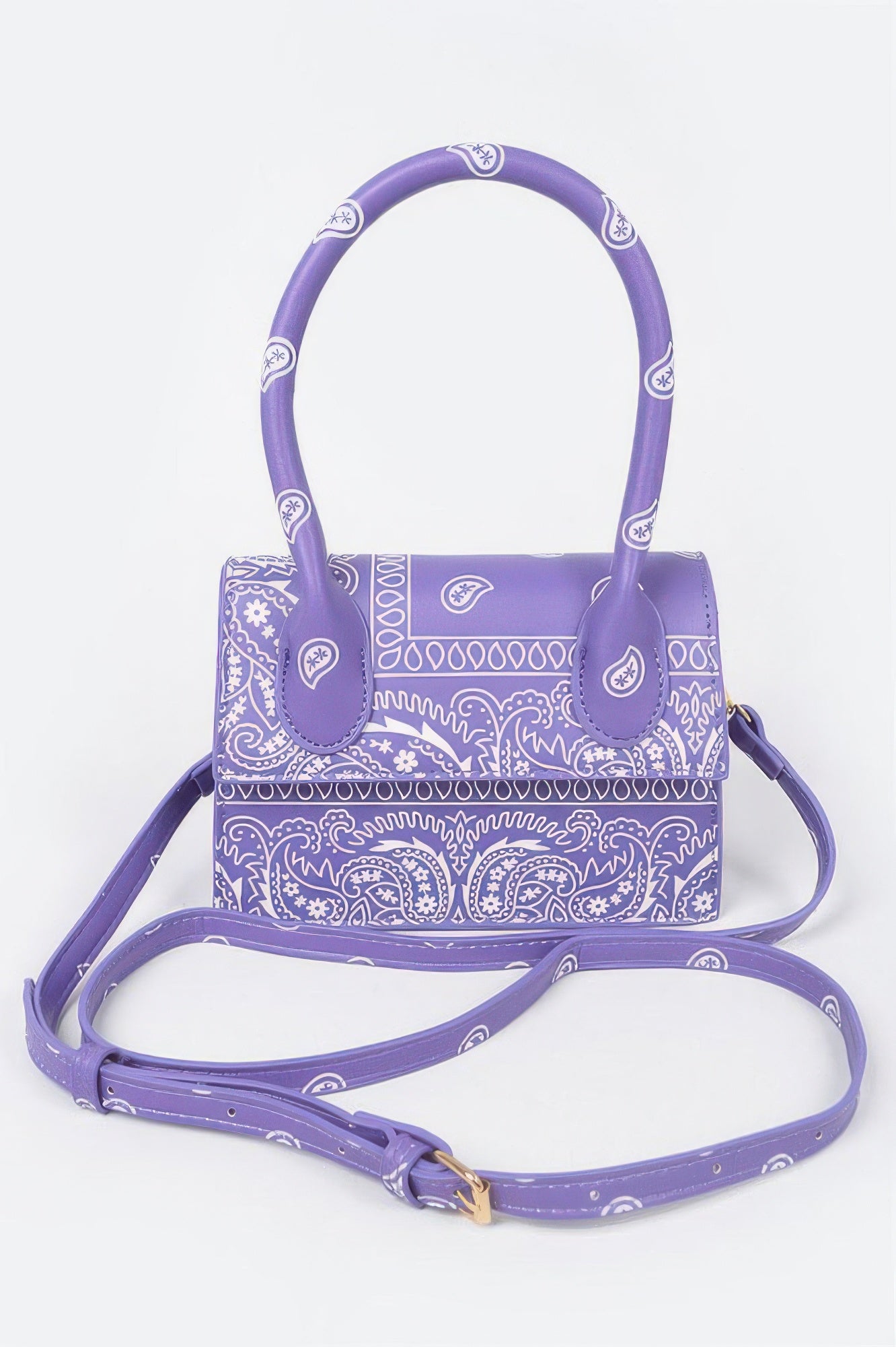 Bandana Single Handle Flap Crossbody Bag - Tigbul's Variety Fashion Shop
