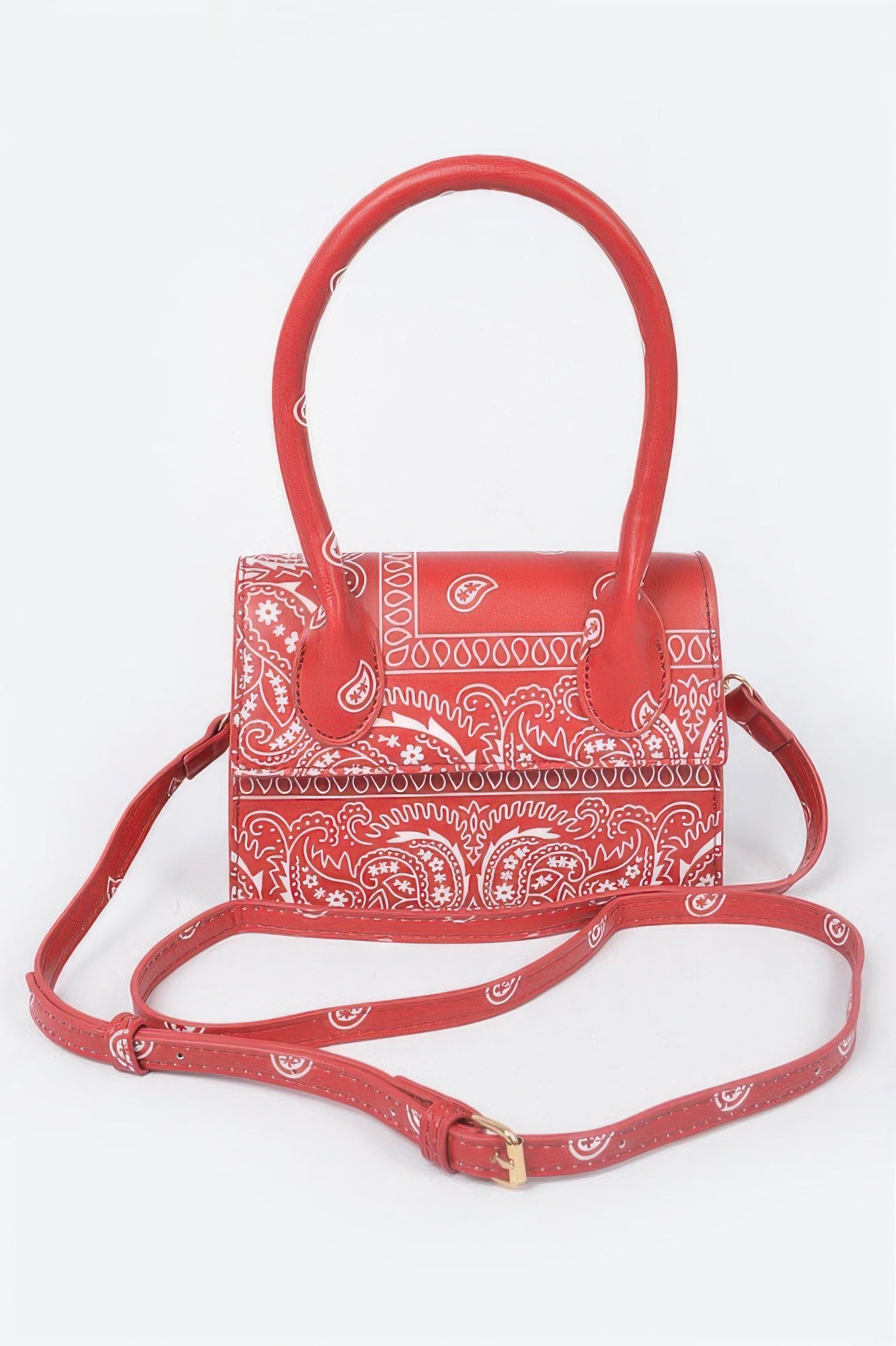 Bandana Single Handle Flap Crossbody Bag - Tigbul's Variety Fashion Shop