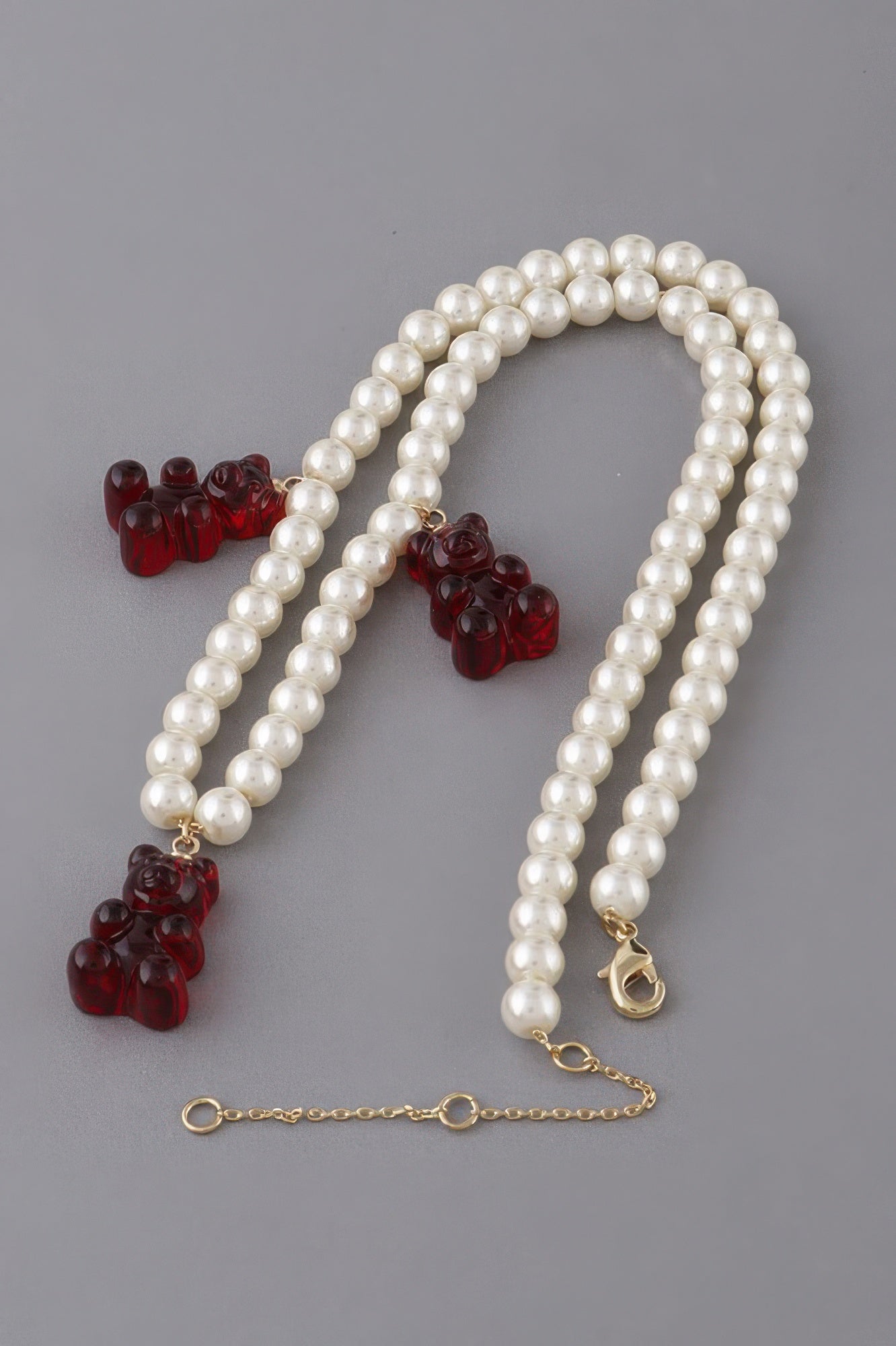 Pearled Gummy Bear Trio Necklace - Tigbul's Variety Fashion Shop