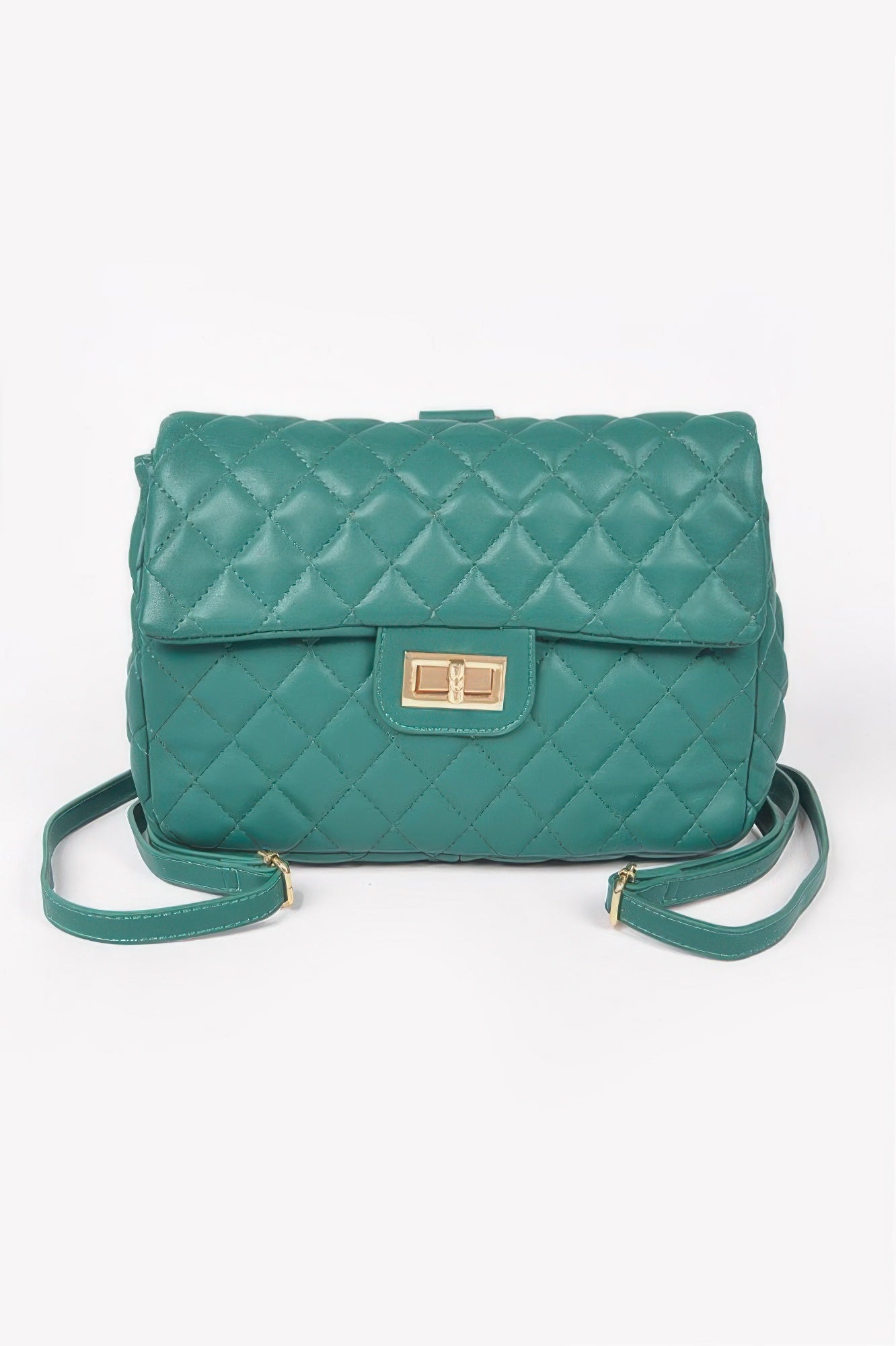 Quilted Faux Leather Flap Backpack - Tigbul's Variety Fashion Shop