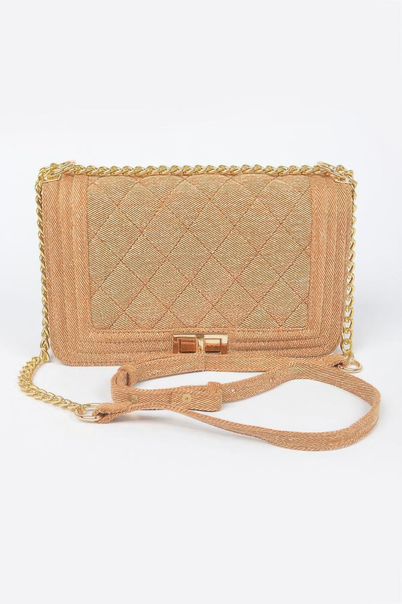 Quilted Denim Shoulder Bag - Tigbul's Variety Fashion Shop