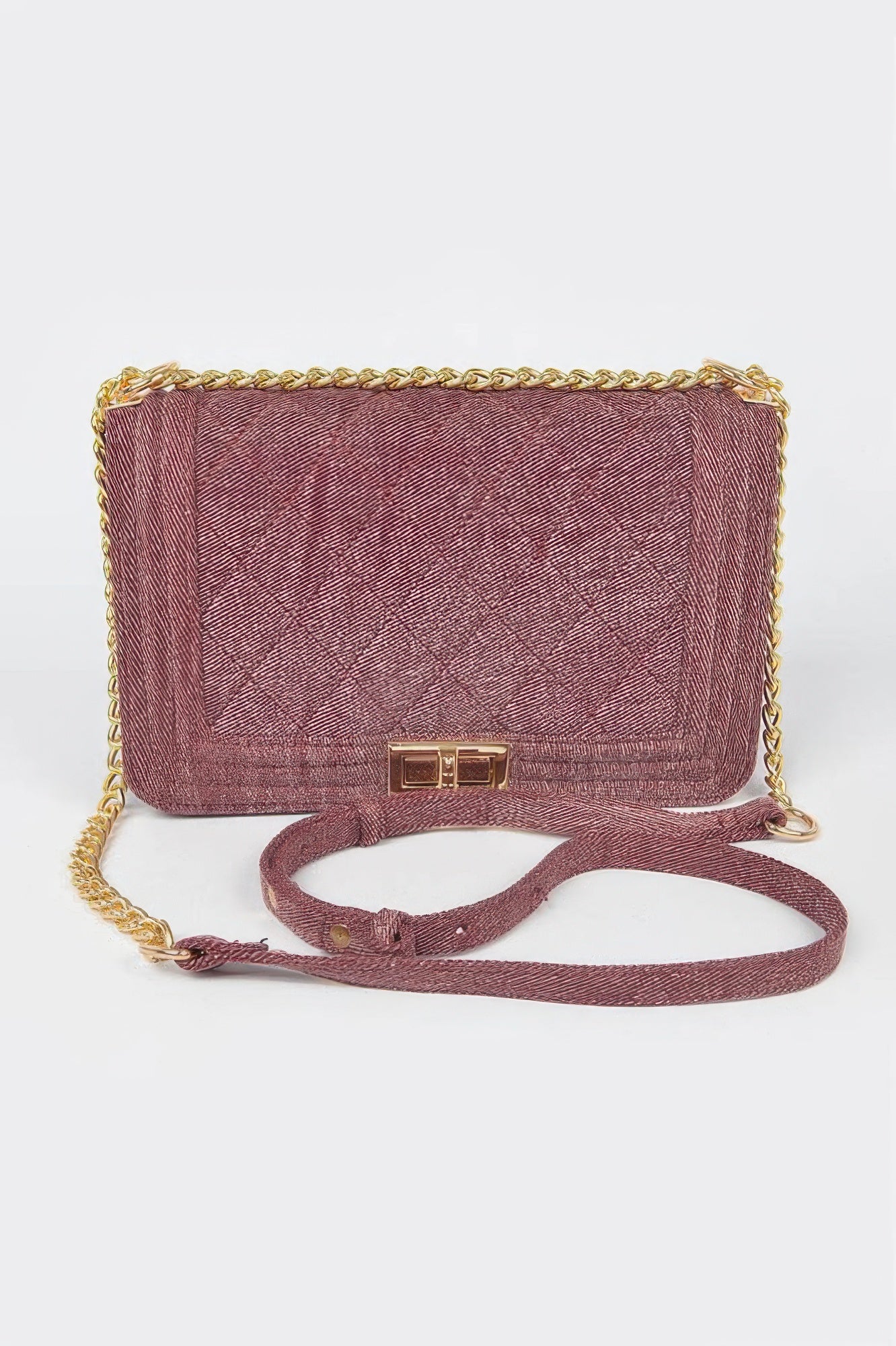 Quilted Denim Shoulder Bag - Tigbul's Variety Fashion Shop