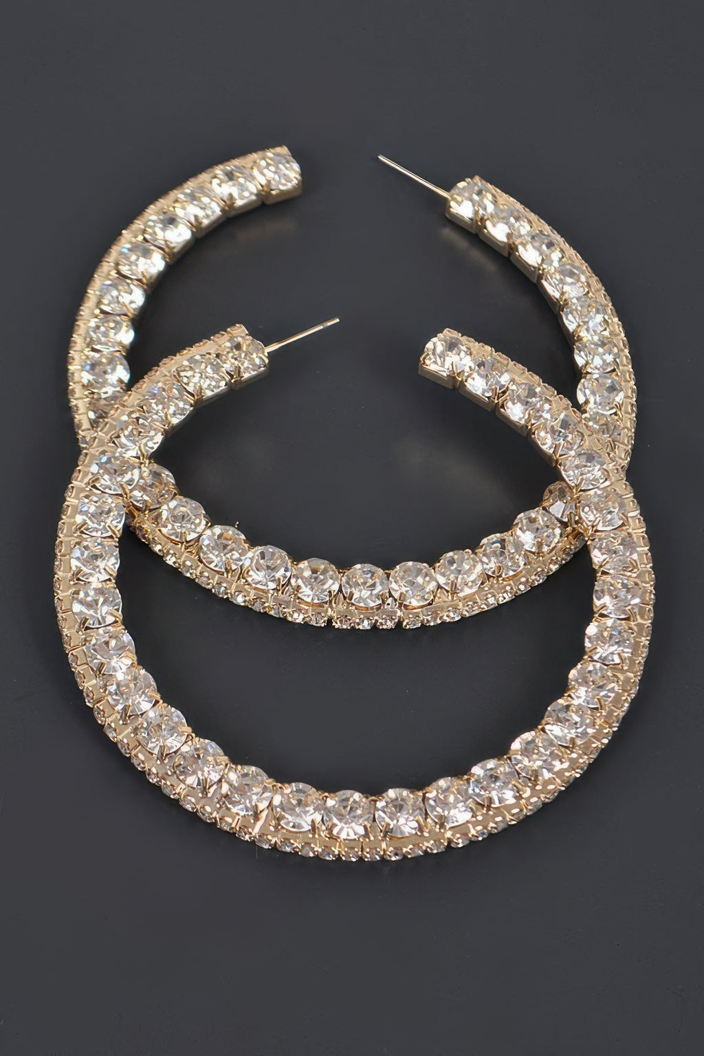 60mm Rhinestone Hoop Earring - Tigbul's Variety Fashion Shop