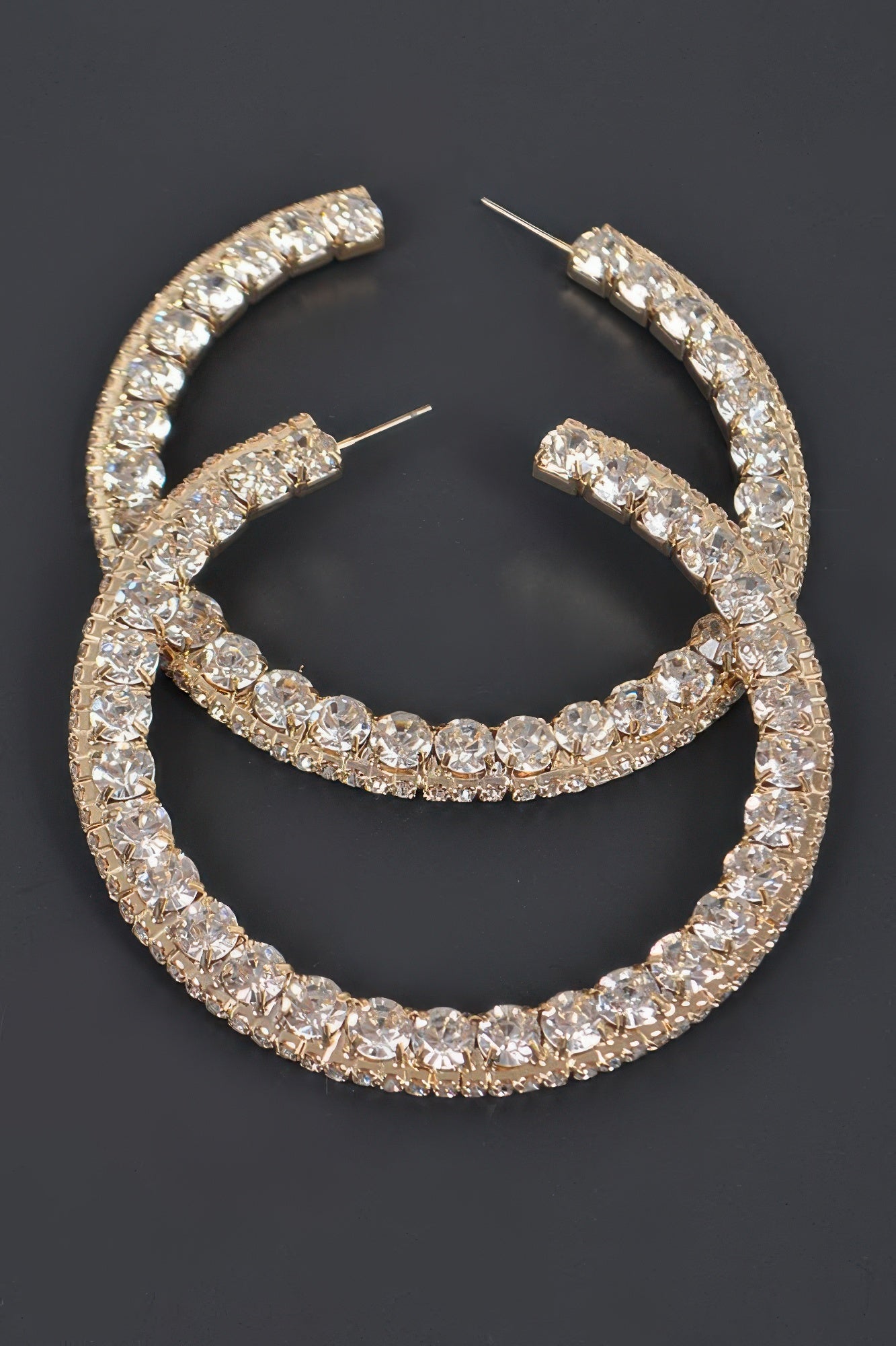 60mm Rhinestone Hoop Earring - Tigbul's Variety Fashion Shop