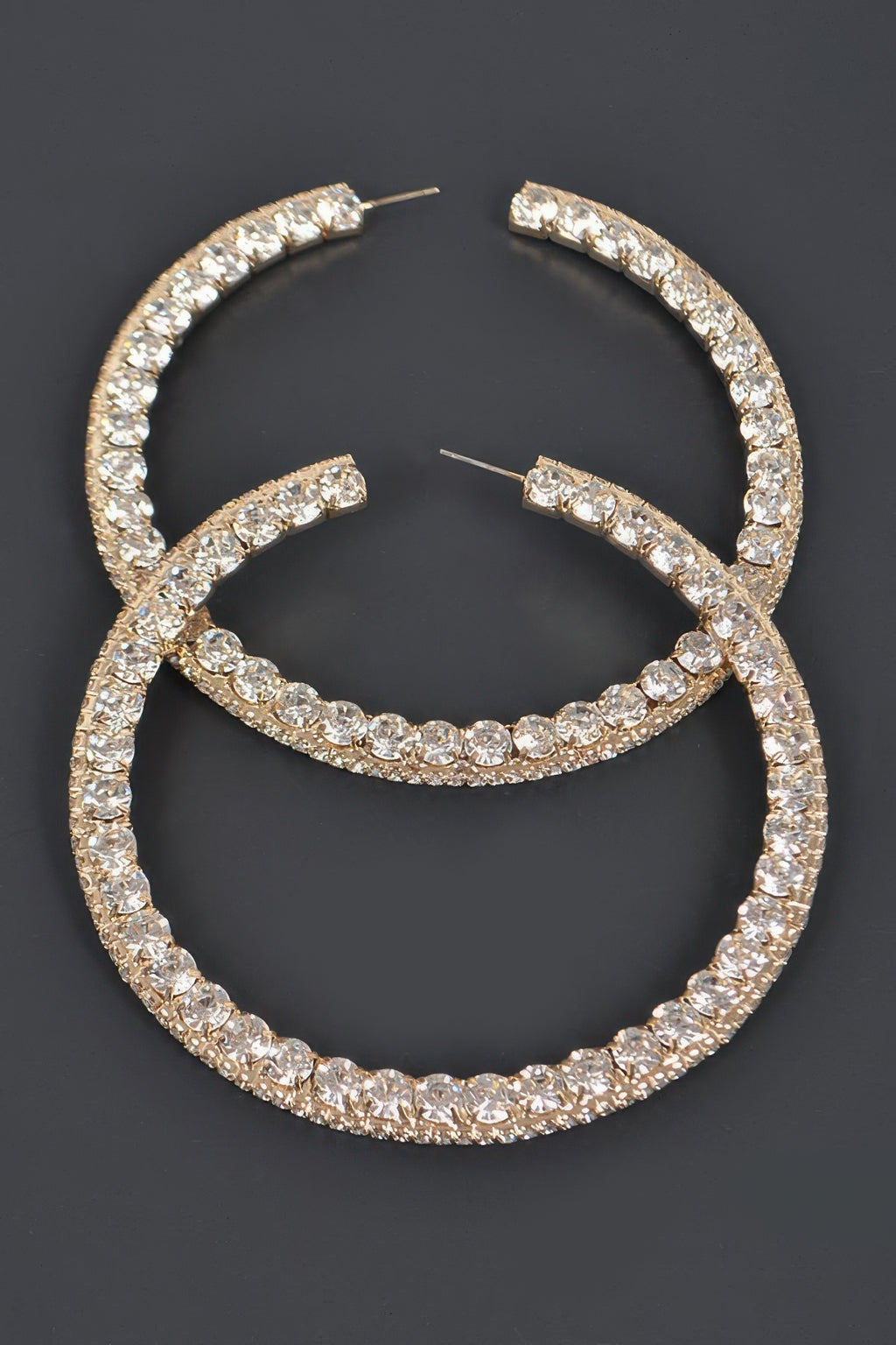 80mm Rhinestone Hoop Earring - Tigbul's Variety Fashion Shop