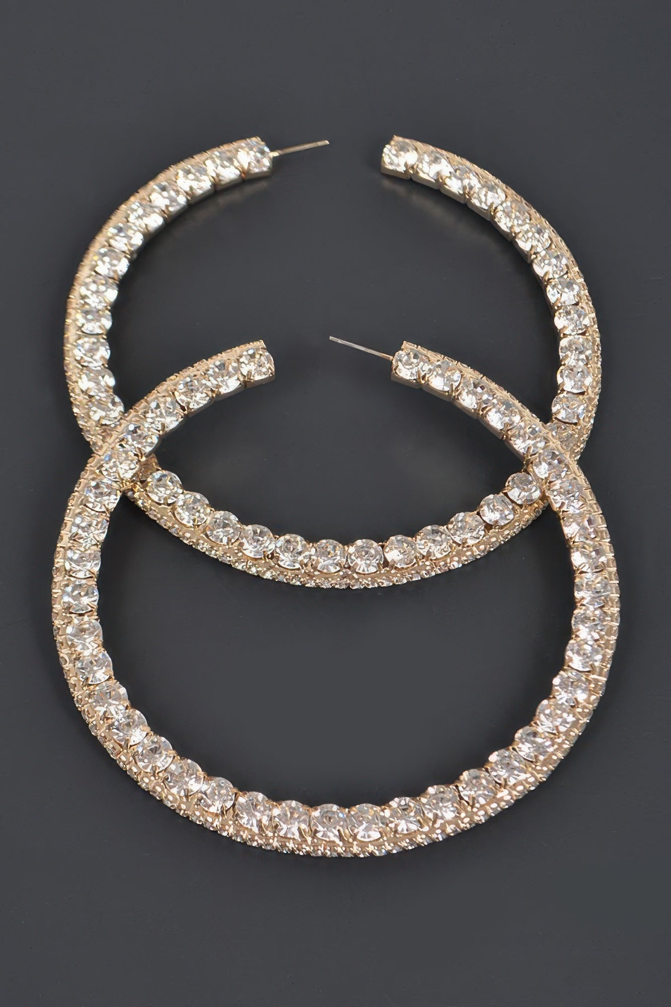 80mm Rhinestone Hoop Earring - Tigbul's Variety Fashion Shop