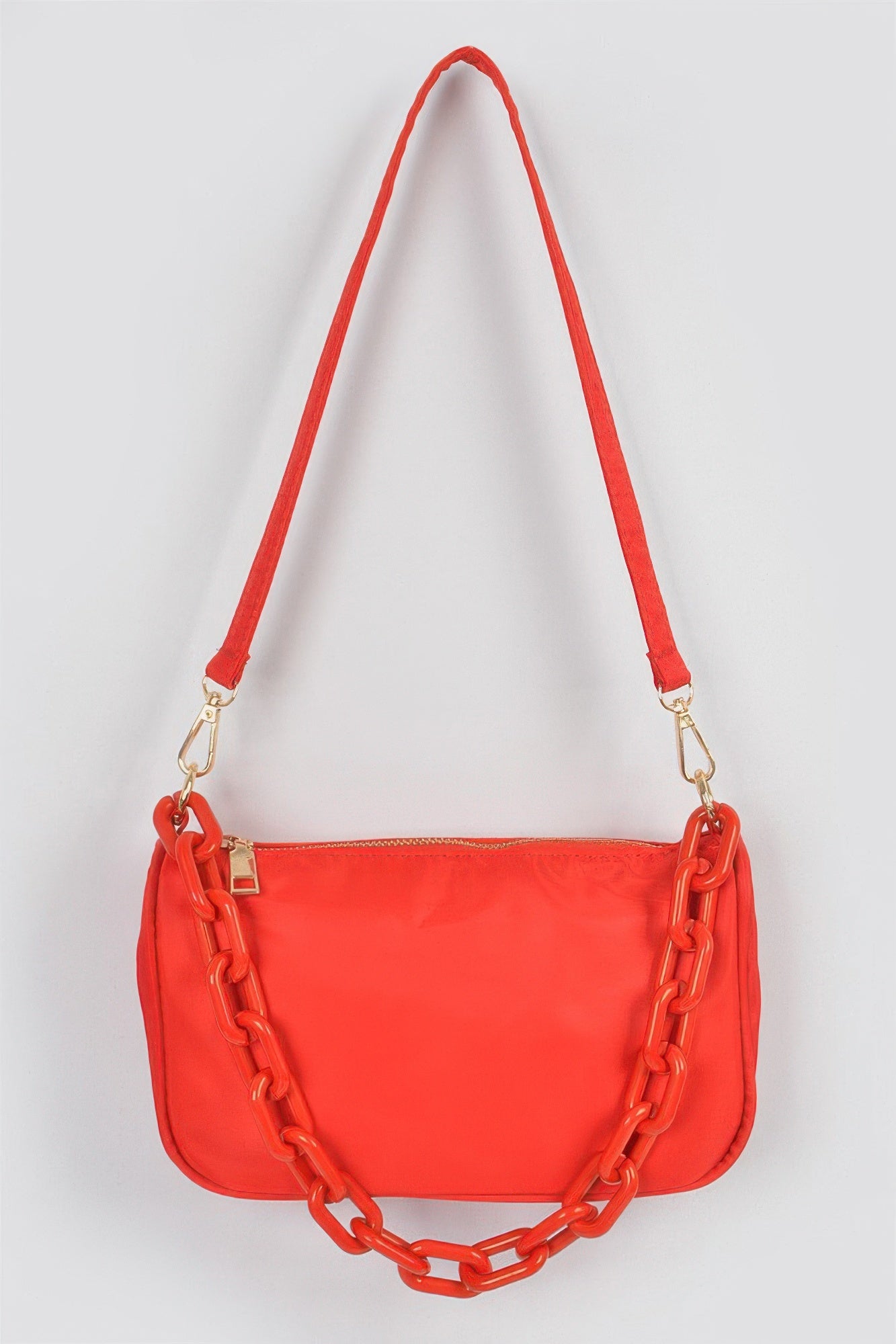 Nylon Shoulder Bag W/acrylic Chain - Tigbul's Variety Fashion Shop