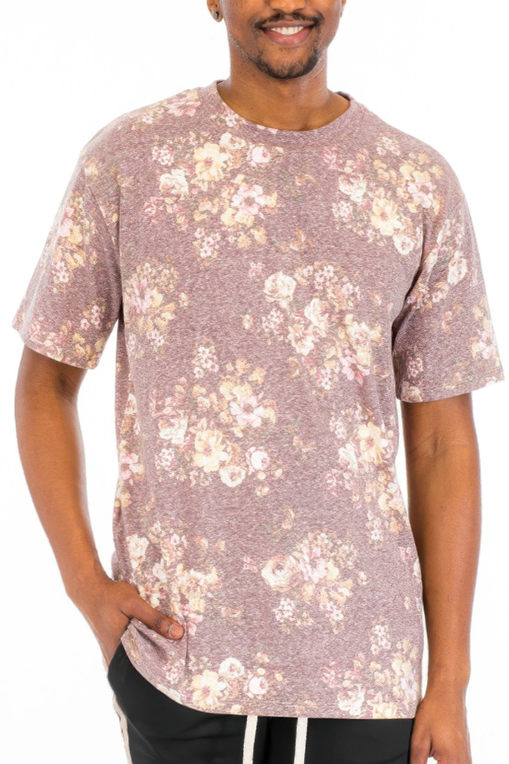Heathered Floral Tshirt - Tigbul's Variety Fashion Shop