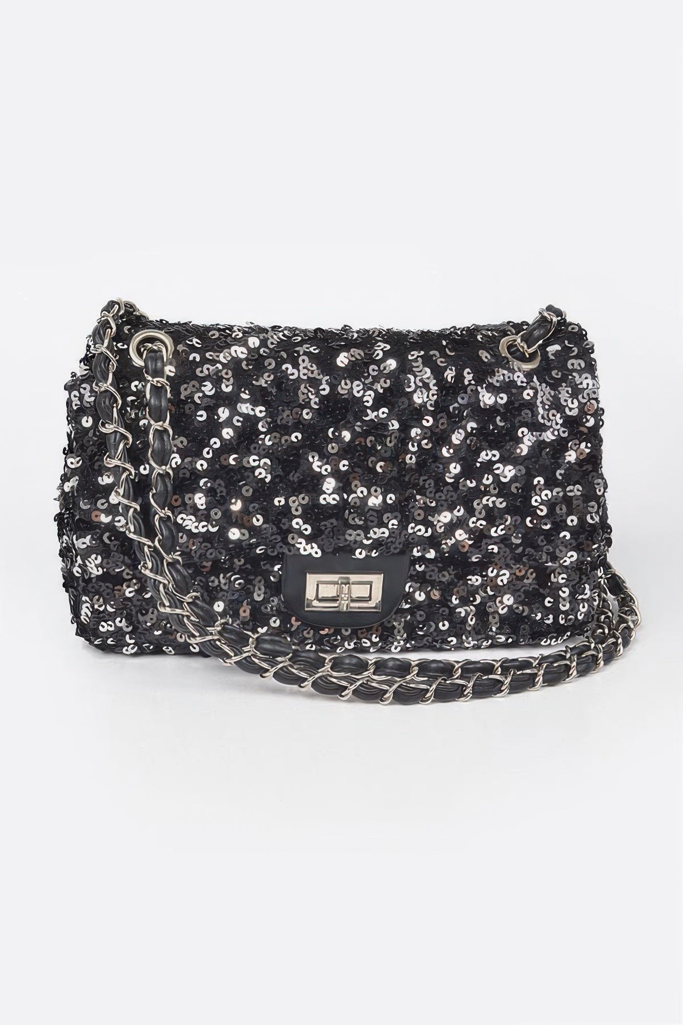 Sequins Flap Shoulder Bag - Tigbul's Variety Fashion Shop