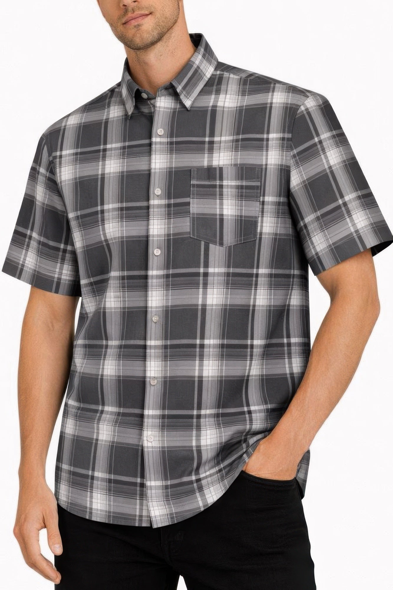 Oldschool Checkered Button Down Short Sleeve Shirt - Tigbul's Variety Fashion Shop
