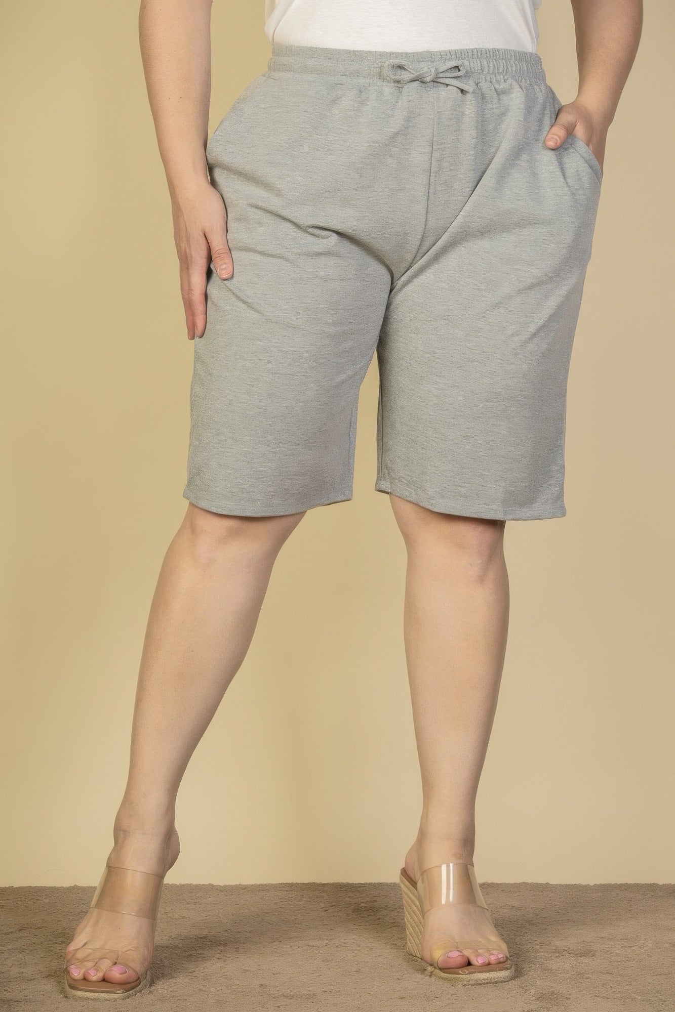 Women’s Plus Size French Terry Bermuda Shorts - Tigbul's Variety Fashion Shop