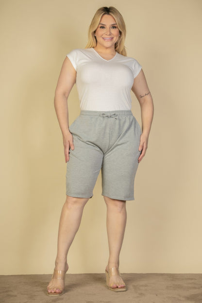 Women’s Plus Size French Terry Bermuda Shorts - Tigbul's Variety Fashion Shop