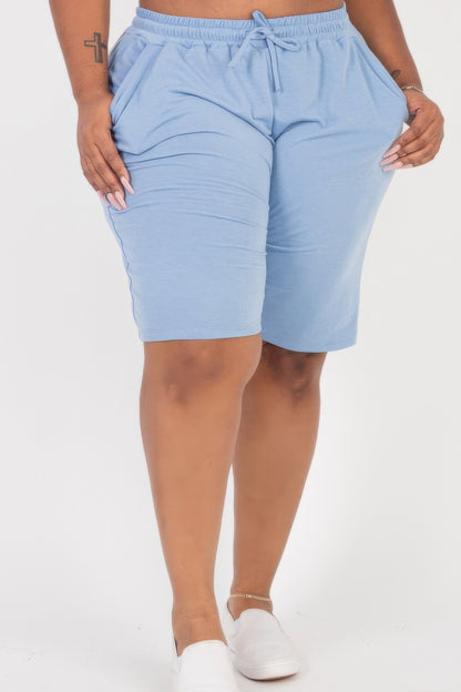 Women’s Plus Size French Terry Bermuda Shorts - Tigbul's Variety Fashion Shop