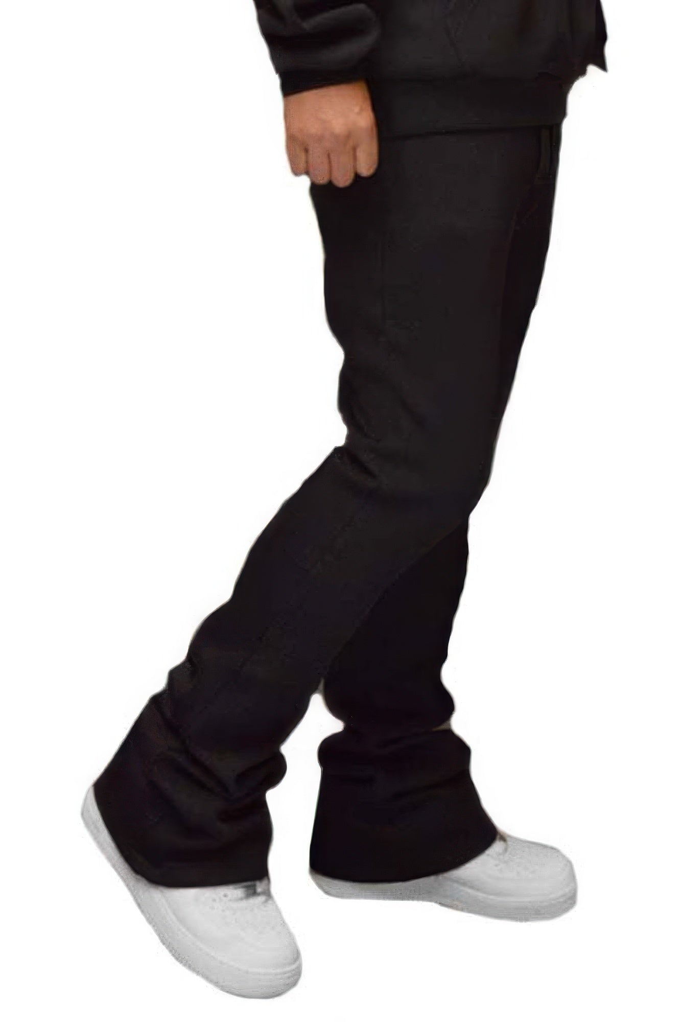 Men's Solid Stacked Flared Sweat Pants - Tigbul's Variety Fashion Shop