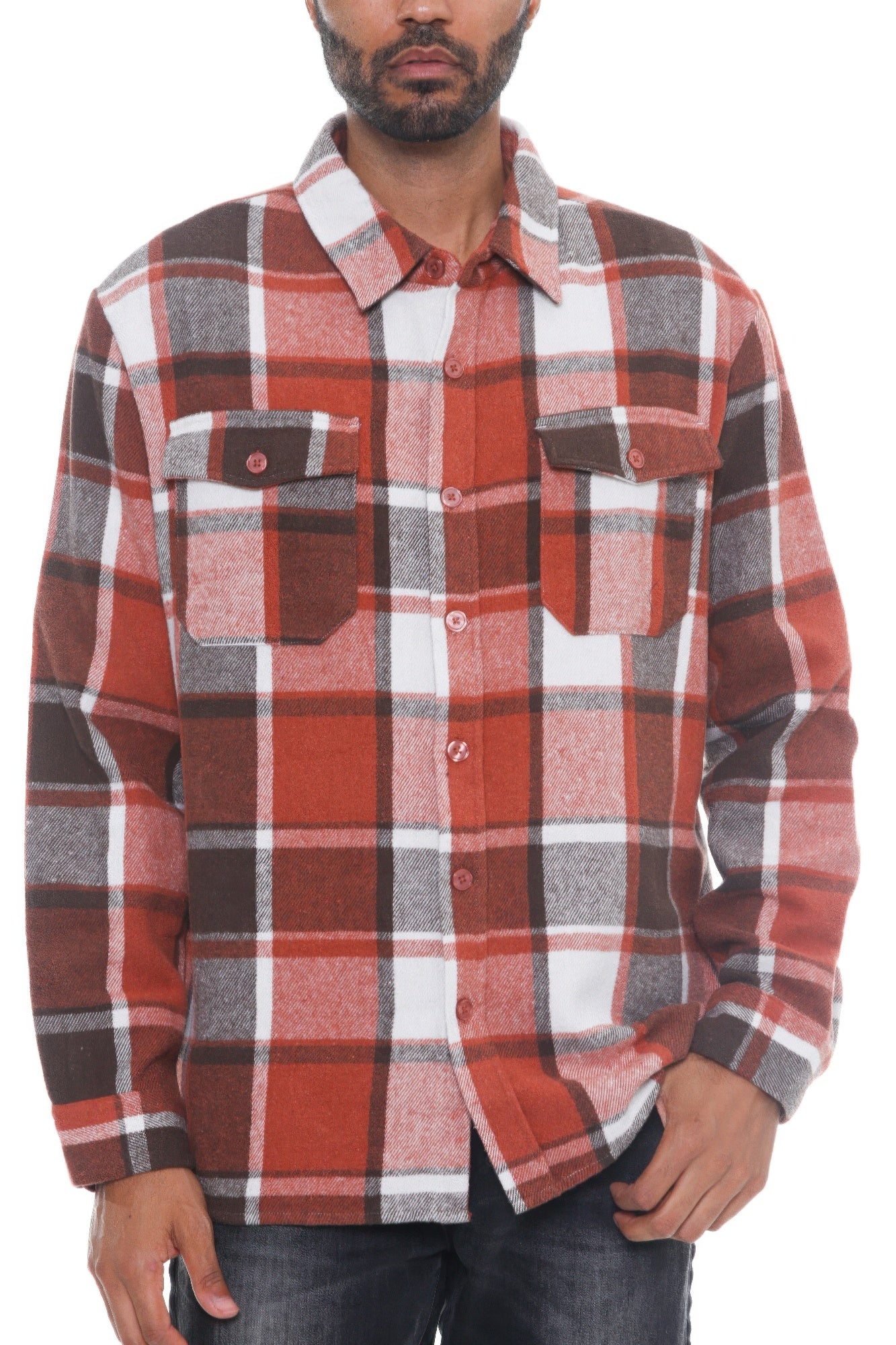 Men's Checkered Soft Flannel Shacket - Tigbul's Variety Fashion Shop