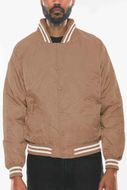 Mens Polyester Windbreaker Winter Bomber Jacket - Tigbul's Variety Fashion Shop