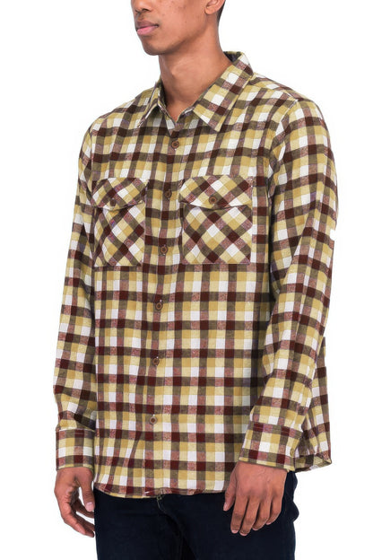 Regular Fit Checker Plaid Flannel Long Sleeve - Tigbul's Variety Fashion Shop