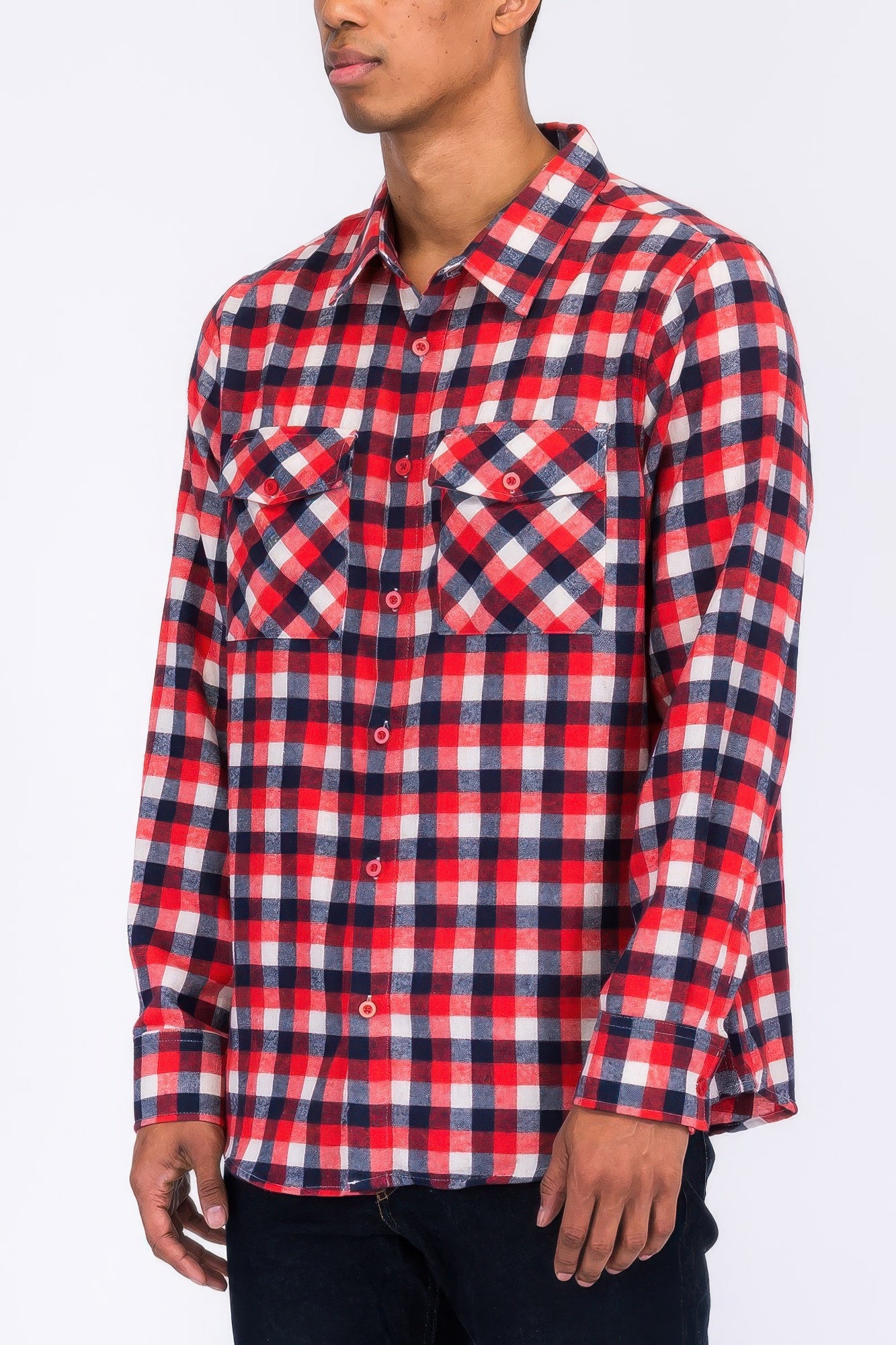 Regular Fit Checker Plaid Flannel Long Sleeve - Tigbul's Variety Fashion Shop