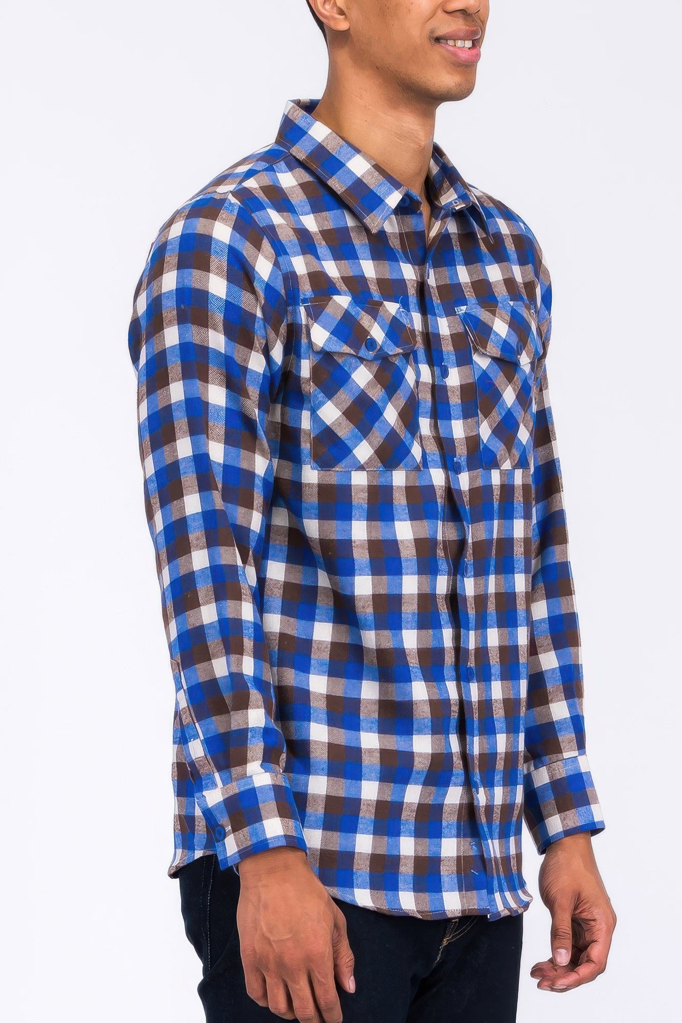 Regular Fit Checker Plaid Flannel Long Sleeve - Tigbul's Variety Fashion Shop