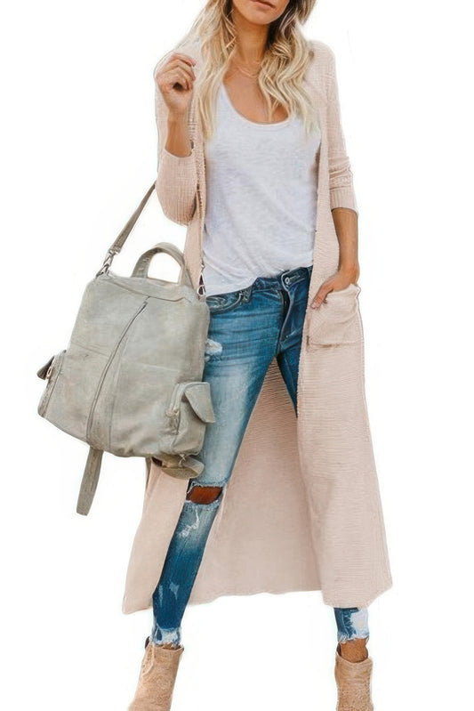 Solid Button Down Front Pocket Knitted Cardigan - Tigbul's Variety Fashion Shop