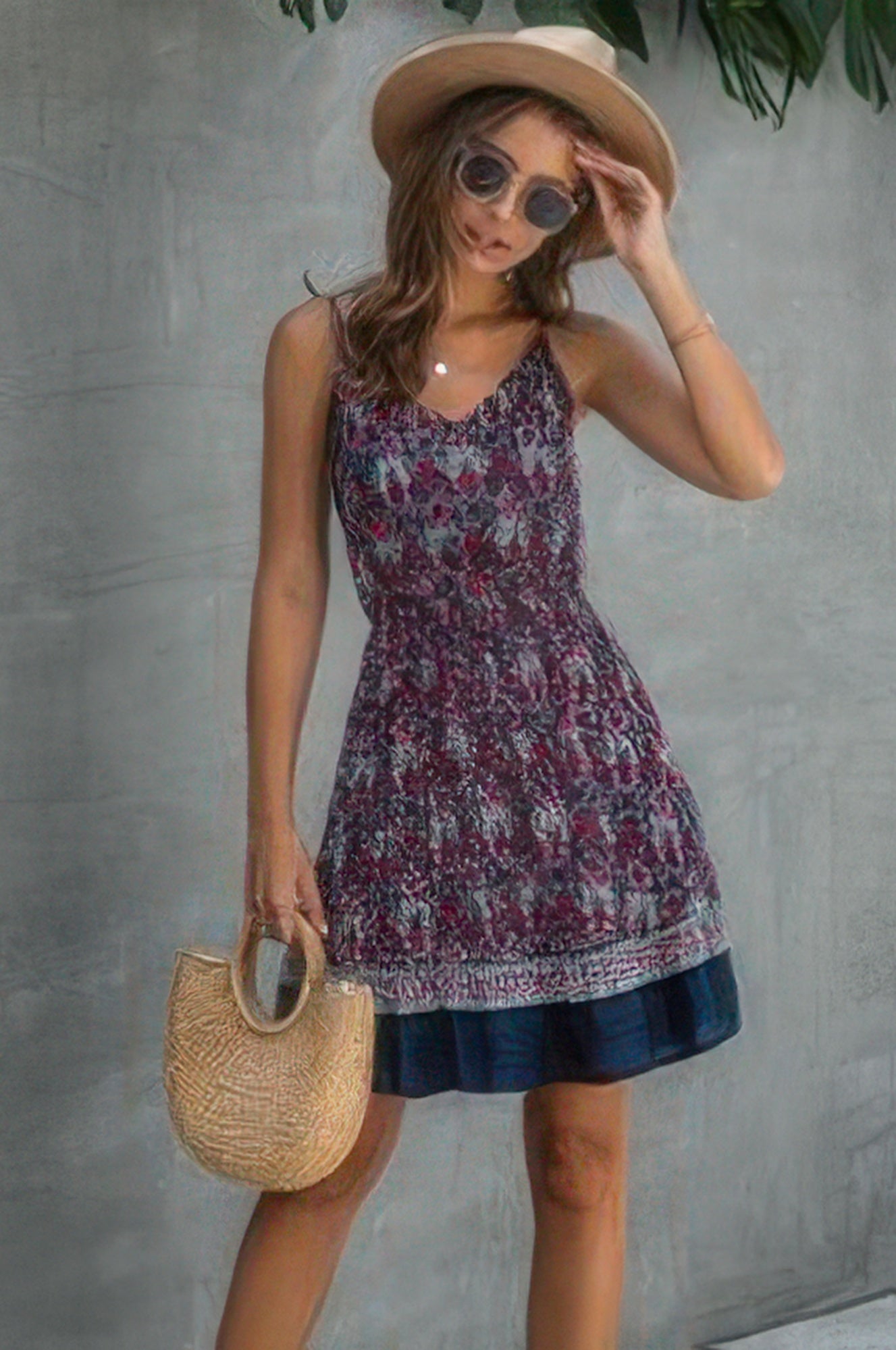 Floral Spaghetti Strap Button Down Ruffle Mini Dress - Tigbul's Variety Fashion Shop