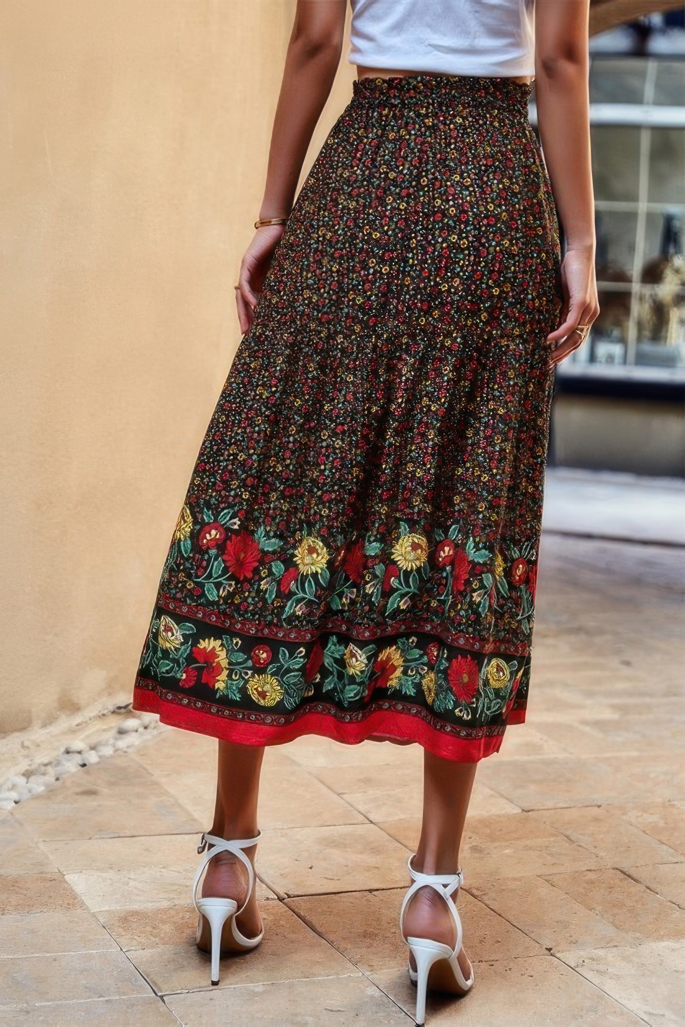 High Rise Drawstring Ruffled Maxi Skirt - Tigbul's Variety Fashion Shop
