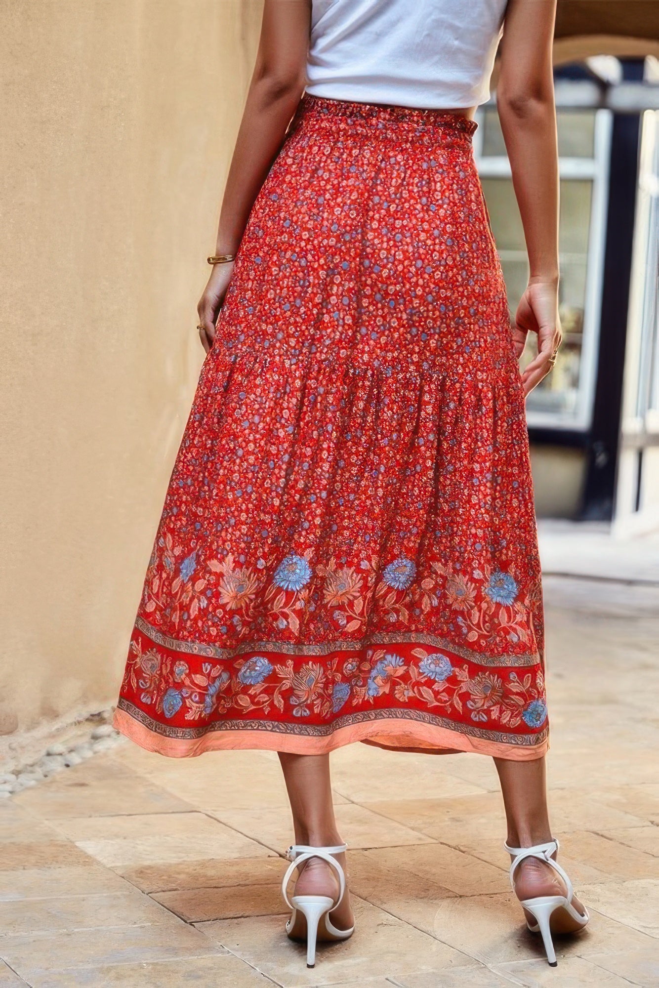 High Rise Drawstring Ruffled Maxi Skirt - Tigbul's Variety Fashion Shop