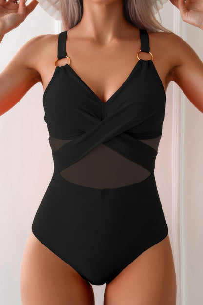One Piece Cross Lace Adjustable Straps Swimsuits - Tigbul's Variety Fashion Shop