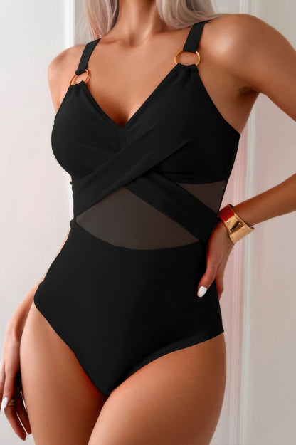One Piece Cross Lace Adjustable Straps Swimsuits - Tigbul's Variety Fashion Shop