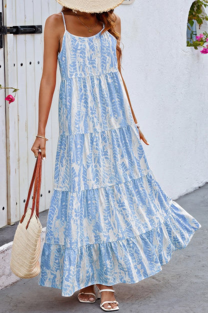 Allover Print Sleeveless Pockets Color Block Dress - Tigbul's Variety Fashion Shop