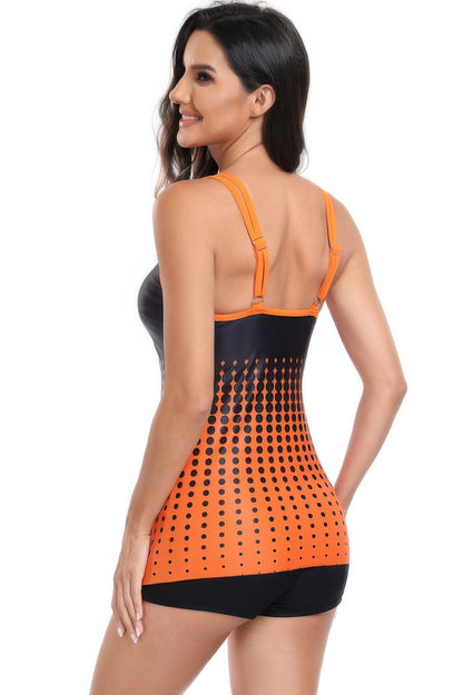 Two Pieces Dot Print Sleeveless Fit Swimsuits - Tigbul's Variety Fashion Shop