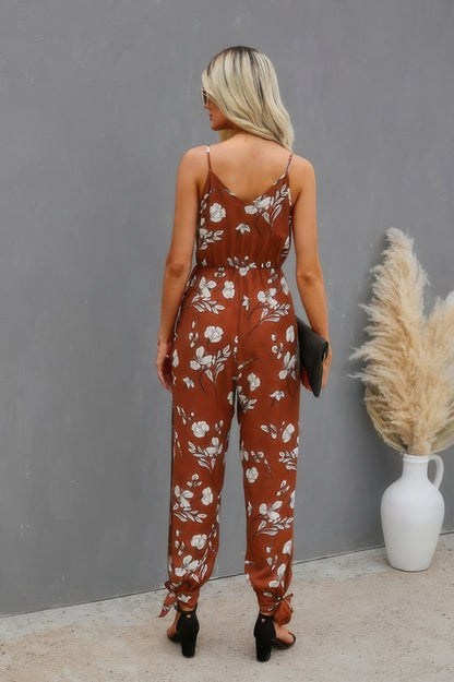 V Neck Spaghetti Straps Jumpsuit - Tigbul's Variety Fashion Shop