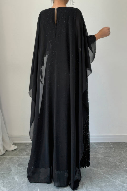 Solid Elegant Sequin Satin Knit Party Long Dress - Tigbul's Variety Fashion Shop