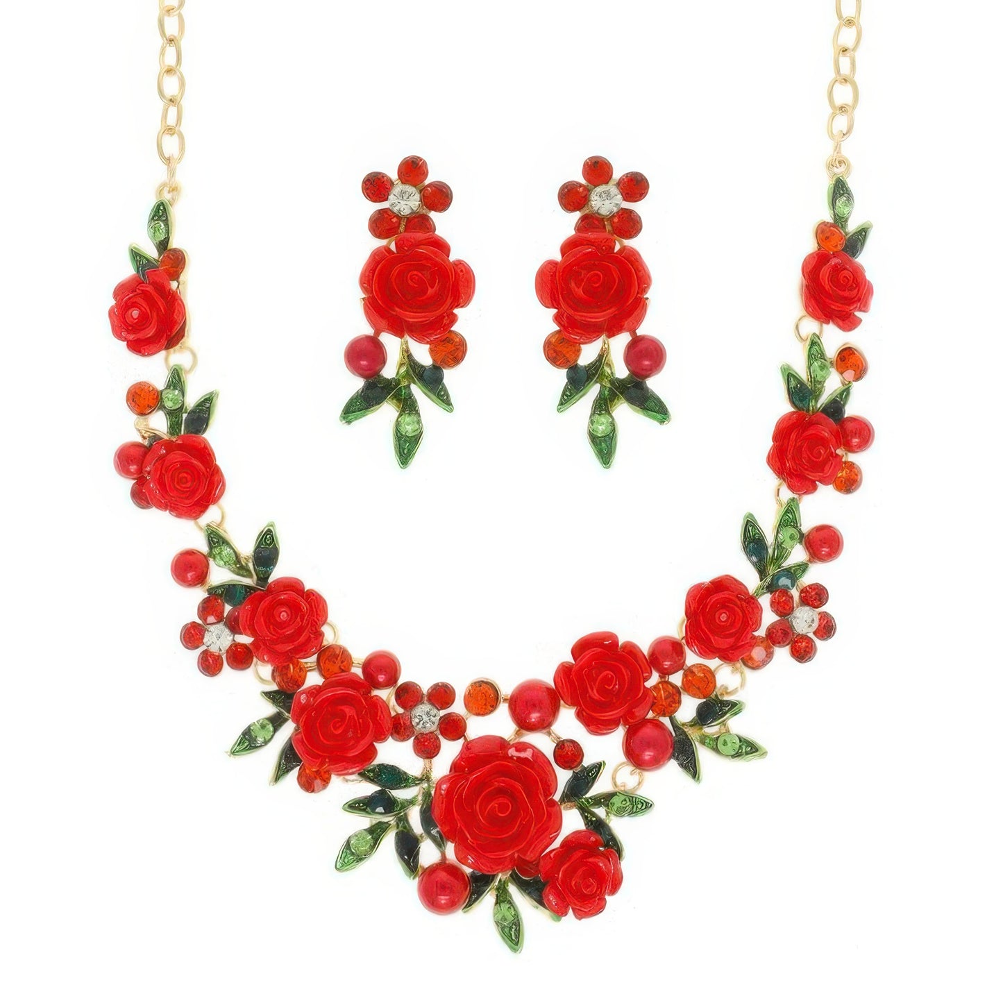 Festoon Theme Necklace Earring Set - Tigbul's Variety Fashion Shop