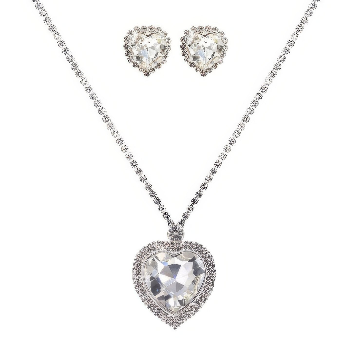 Valentine's Day Heart Gemstone Necklace Set - Tigbul's Variety Fashion Shop