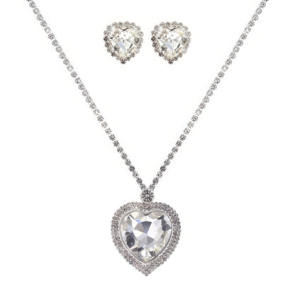 Valentine's Day Heart Gemstone Necklace Set - Tigbul's Variety Fashion Shop
