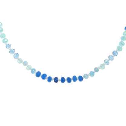 Iridescent Natural Gemstone Glass Beaded Necklace - Tigbul's Variety Fashion Shop